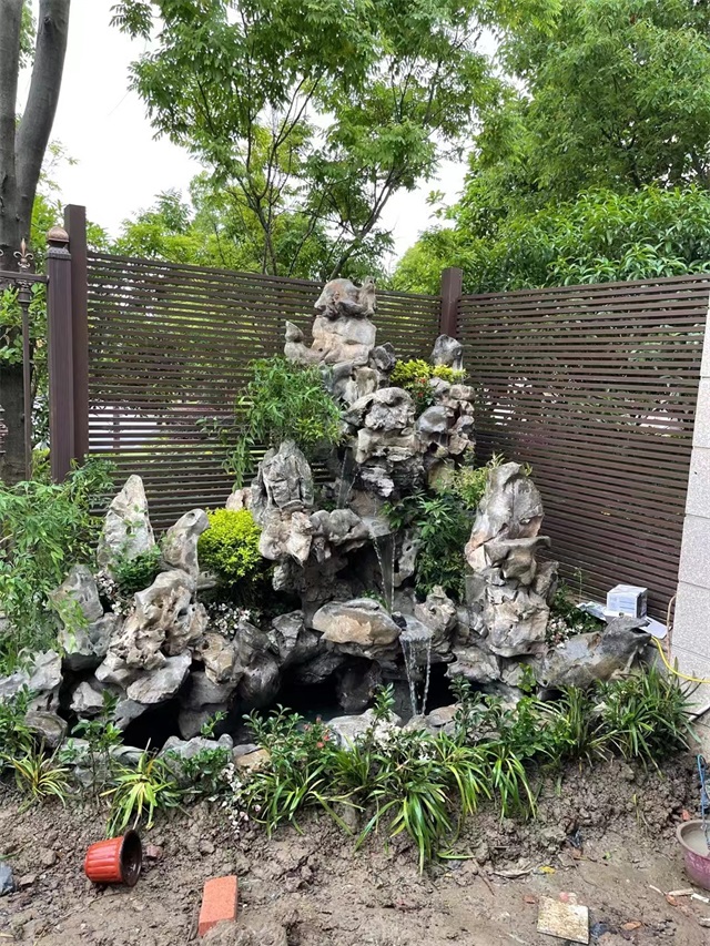 济宁别墅假山景观庭院设计